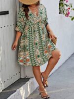 Rochie Scurta Simina Multicolora - Marimi Mari - imagine 4