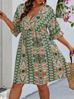 Rochie Scurta Simina Multicolora - Marimi Mari - imagine 3