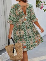 Rochie Scurta Simina Multicolora - Marimi Mari - imagine 2