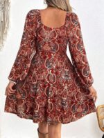Rochie Scurta Liana Maro cu Print Alb - imagine 2