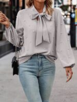 Bluza Dama Imka Gri cu Perle