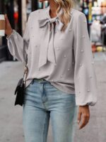 Bluza Dama Imka Gri cu Perle - imagine 3