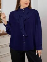 Camasa Dama Tina Bleumarin - Marimi Mari - imagine 3