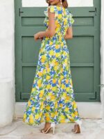 Rochie Lunga Natalia Alba cu Print Lamai - imagine 2