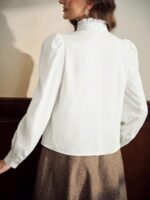 Camasa Dama Miriam Alba cu Funda Neagra - imagine 2