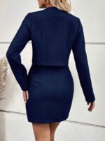 Compleu cu Fusta Scurta Dasha Bleumarin - imagine 2