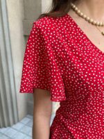 Rochie Midi Bianca Rosie cu Print Alb - imagine 3