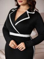 Rochie Midi Araminta Neagra - Marimi Mari - imagine 4