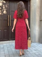 Rochie Midi Bianca Rosie cu Print Alb - imagine 2