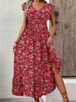 Rochie Lunga Kristen Rosie Inflorata  - Marimi Mari - imagine 3