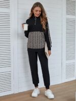 Trening Dama Kiara Negru cu Print Geometric Bej