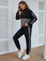 Trening Dama Kiara Negru cu Print Geometric Bej - imagine 3