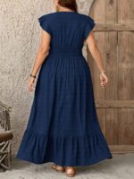 Rochie Lunga Tina Bleumarin - Marimi Mari - imagine 2