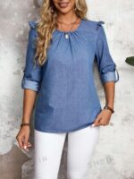 Bluza Dama Liona din Denim - imagine 4