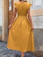 Rochie Midi Delia Galben Mustar - imagine 2