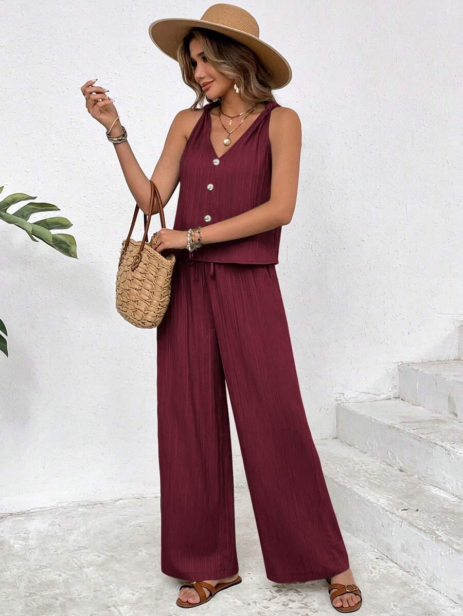 42 Compleu cu Pantalon Narisa Grena - imagine 1