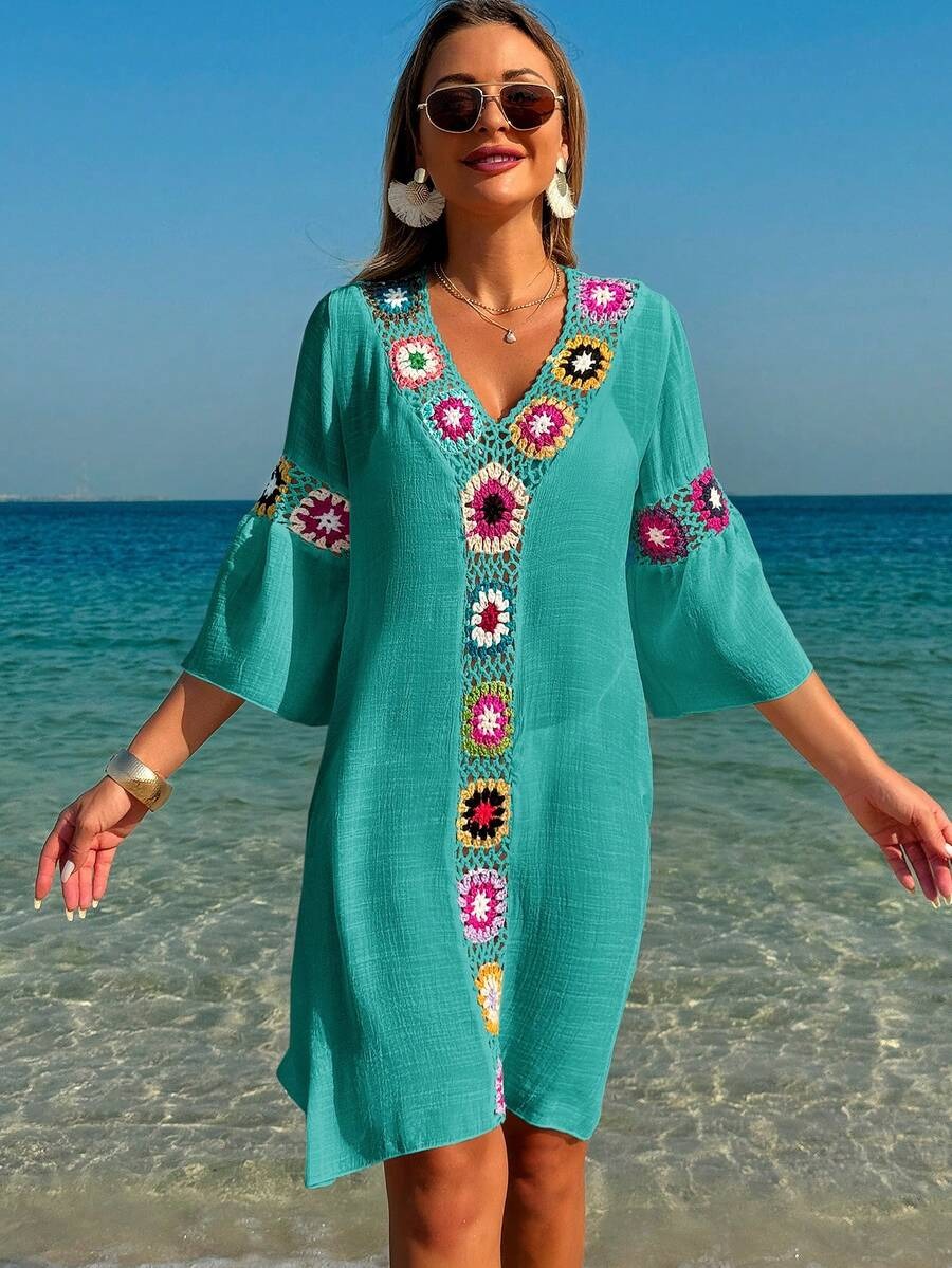 70 Rochie Scurta de Plaja Gisella Albastra - imagine 1