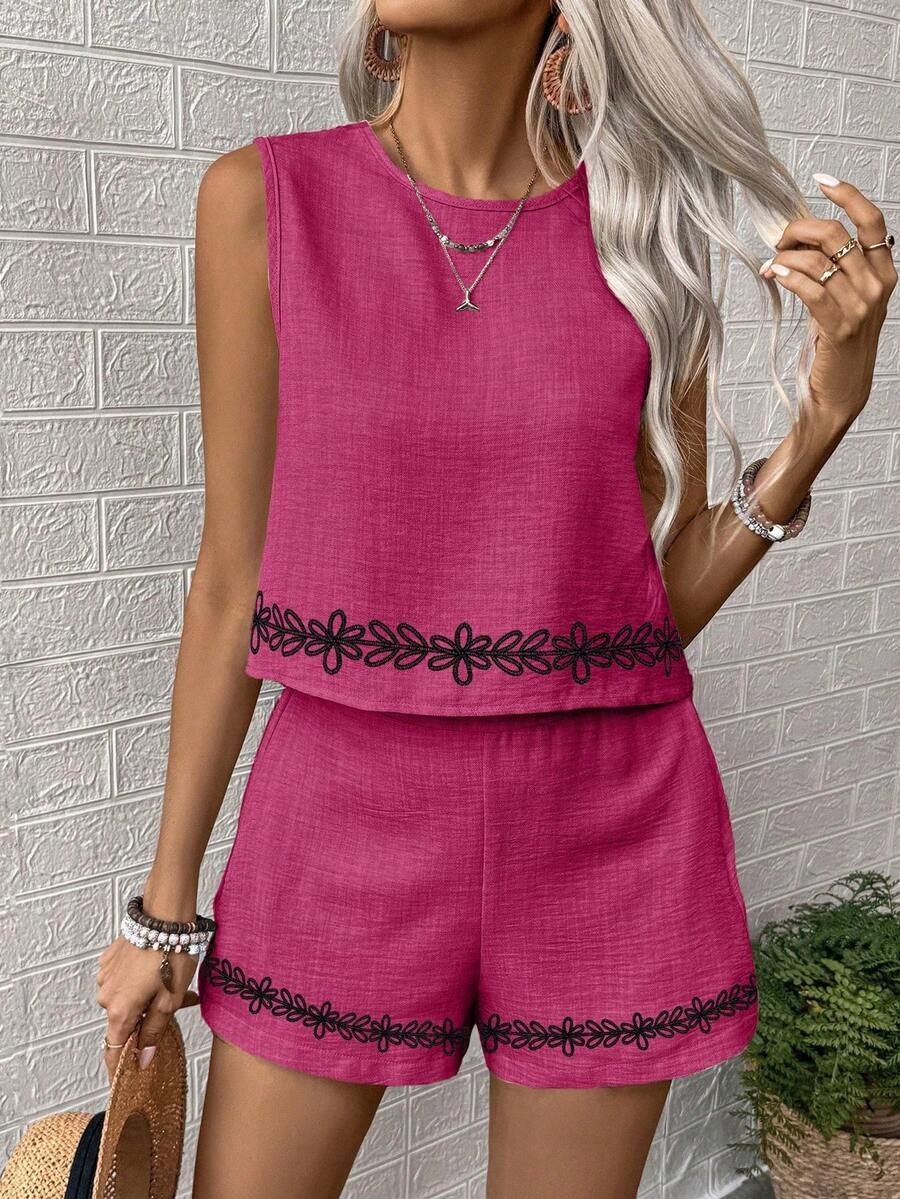 18 Compleu Hilaria Violet format din Top si Pantalon Scurt - imagine 1