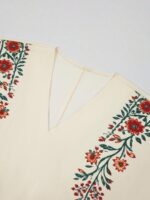 Compleu Marsa Bej cu Print Floral - imagine 5