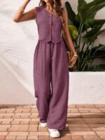 Compleu Natalee Violet format din Vesta si Pantalon