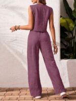 Compleu Natalee Violet format din Vesta si Pantalon - imagine 2