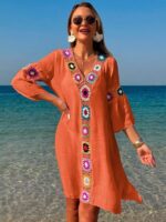 Rochie Scurta de Plaja Gisella Portocalie