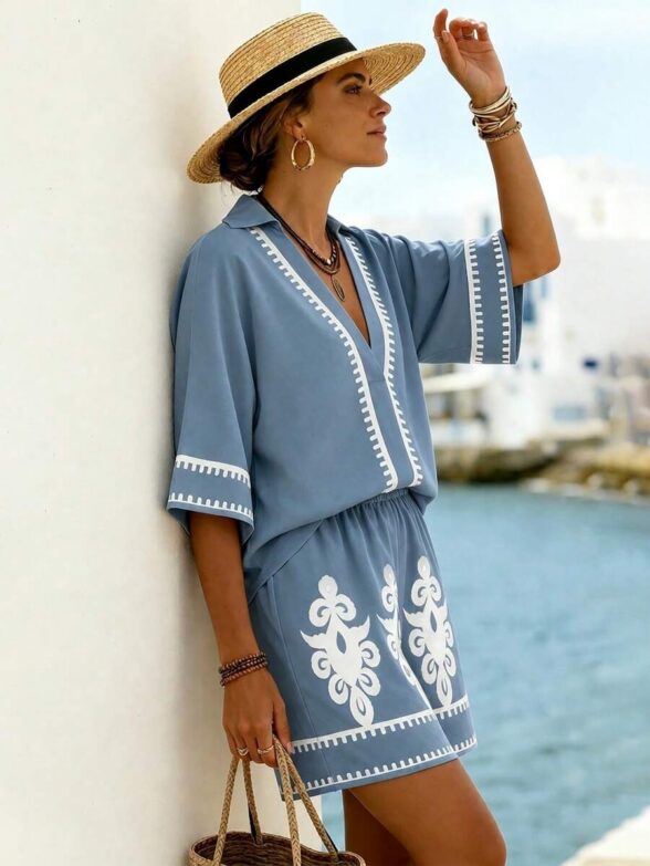 Compleu Siebel Bleu format din Top si Pantalon
