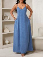 Rochie Lunga Marene Albastra - imagine 4