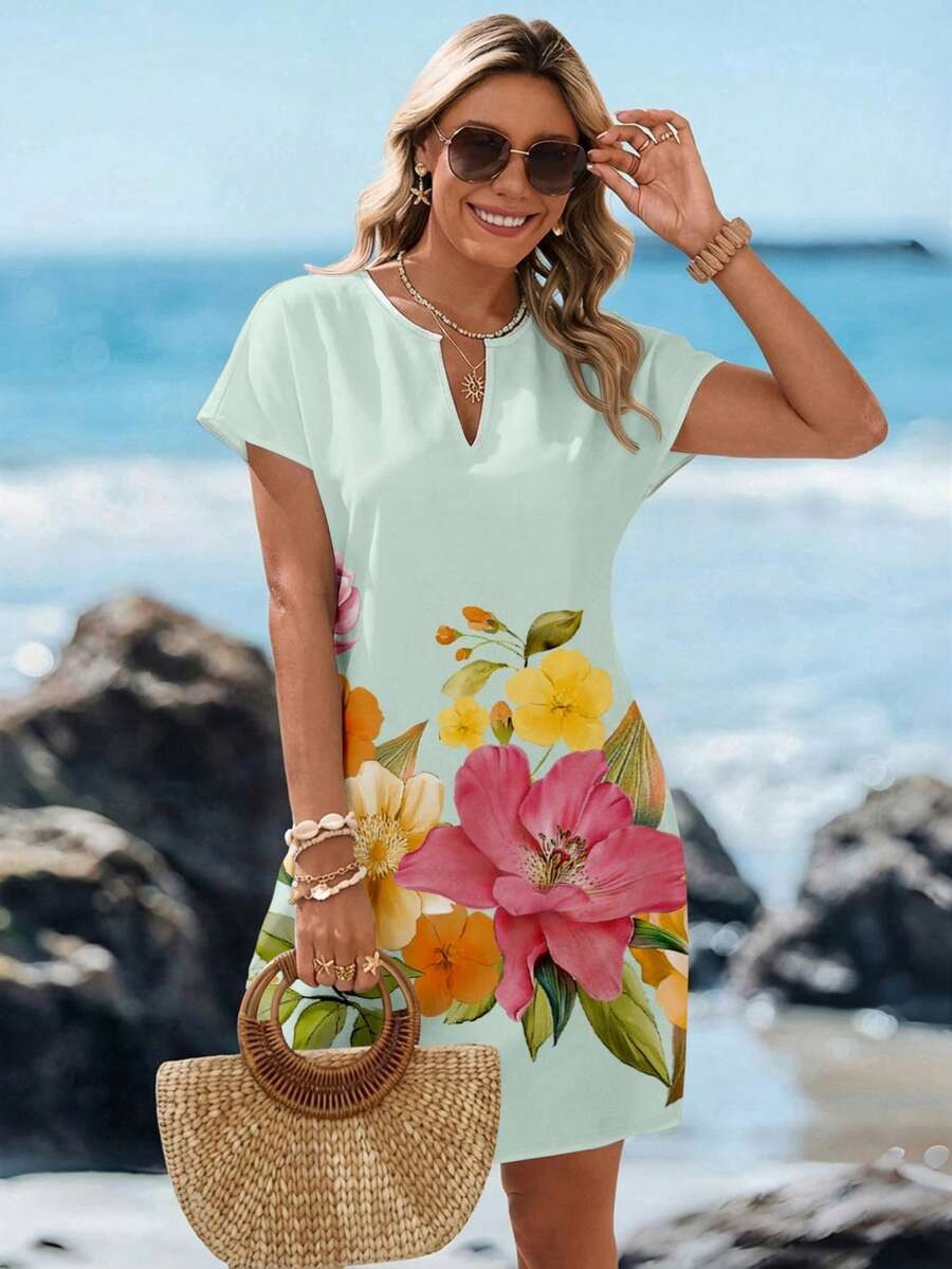 162 Rochie Scurta Trille Vernil cu Imprimeu Floral - imagine 1