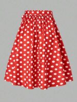 Fusta Midi Sharda Rosie cu Buline Albe - imagine 4