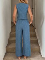 Compleu Cathy Albastru format din Vesta si Pantalon - imagine 2