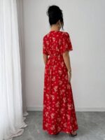 Rochie Lunga Helina Rosie cu Print Floral si Dantela - imagine 2