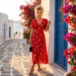 Rochie Lunga Helina Rosie cu Print Floral si Dantela - imagine 7