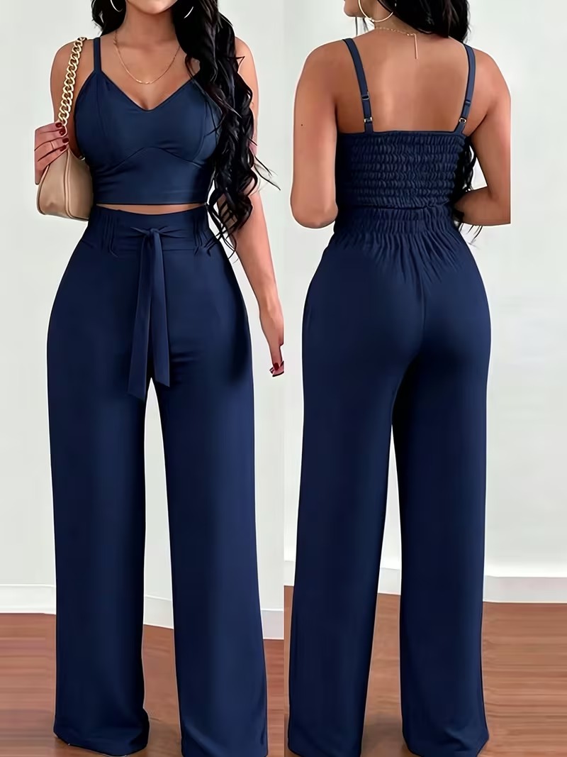 4077 Compleu Merva Bleumarin format din Top si Pantalon - imagine 1