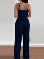 Compleu Merva Bleumarin format din Top si Pantalon - imagine 2