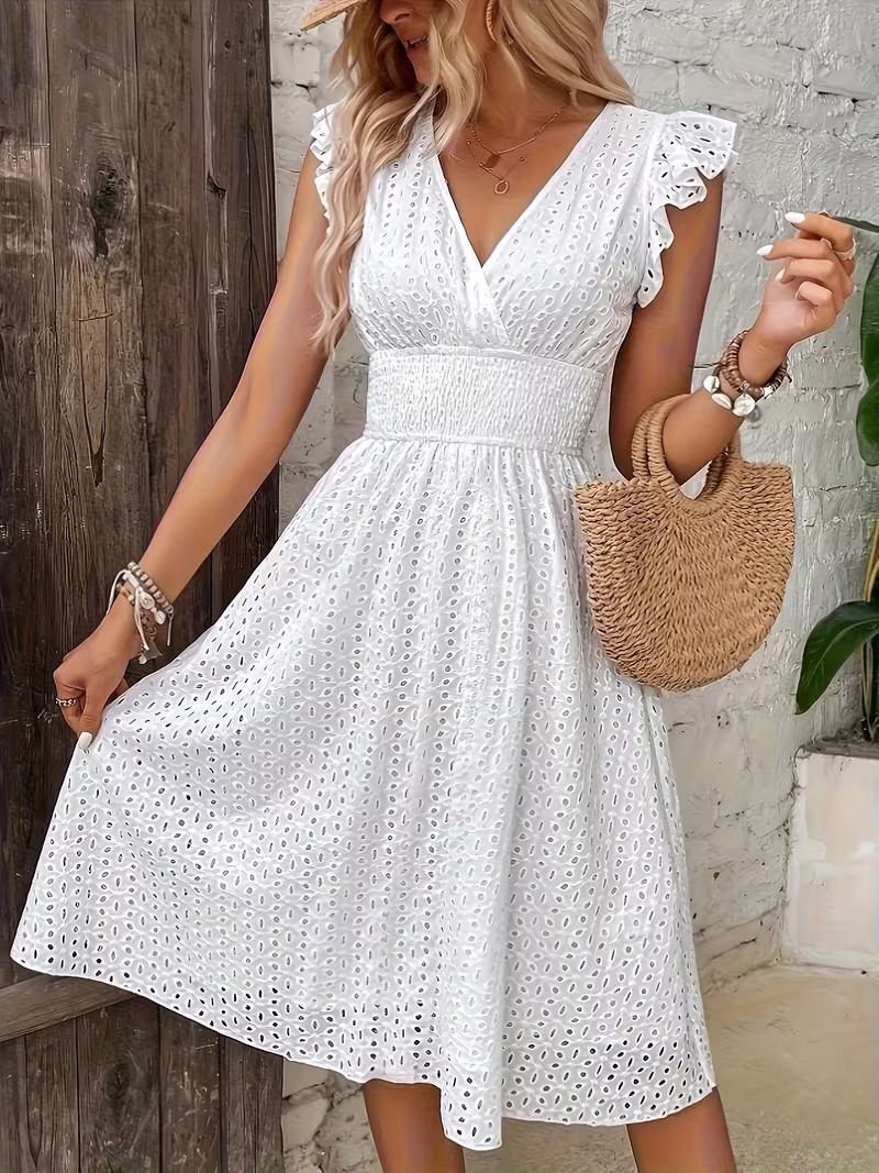 4115 Rochie Midi Selda Alba - imagine 1