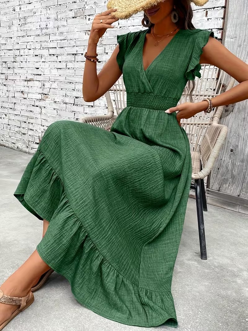 4631 Rochie Lunga Wanya Verde - imagine 1