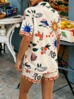 Compleu Arlete Bej cu Imprimeu Multicolor - imagine 2