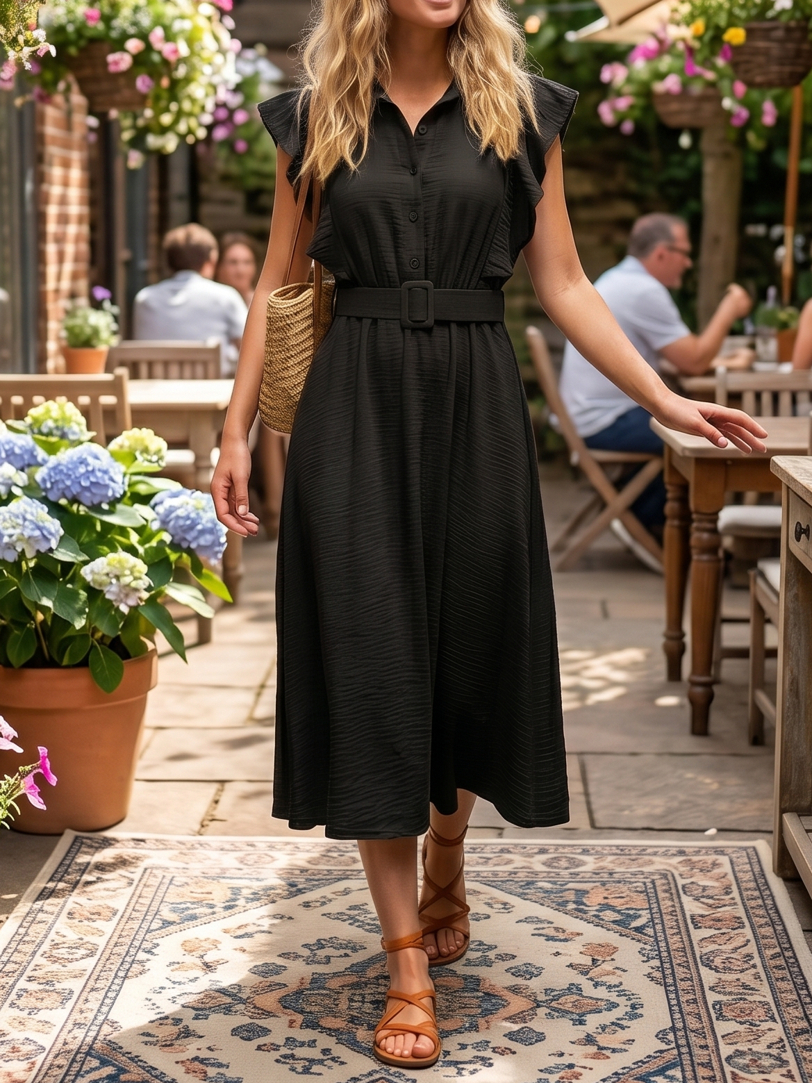 5654 Rochie Midi Rosali Neagra - imagine 1