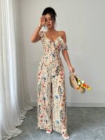 Salopeta Sirius Bej format din Top si Pantalon - imagine 5