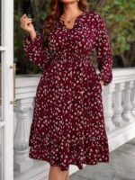 Rochie Scurta Lima Grena cu Print Geometric Alb - Marimi Mari