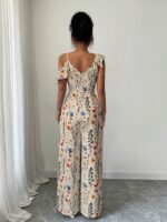 Salopeta Sirius Bej format din Top si Pantalon - imagine 2