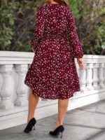 Rochie Scurta Lima Grena cu Print Geometric Alb - Marimi Mari - imagine 2