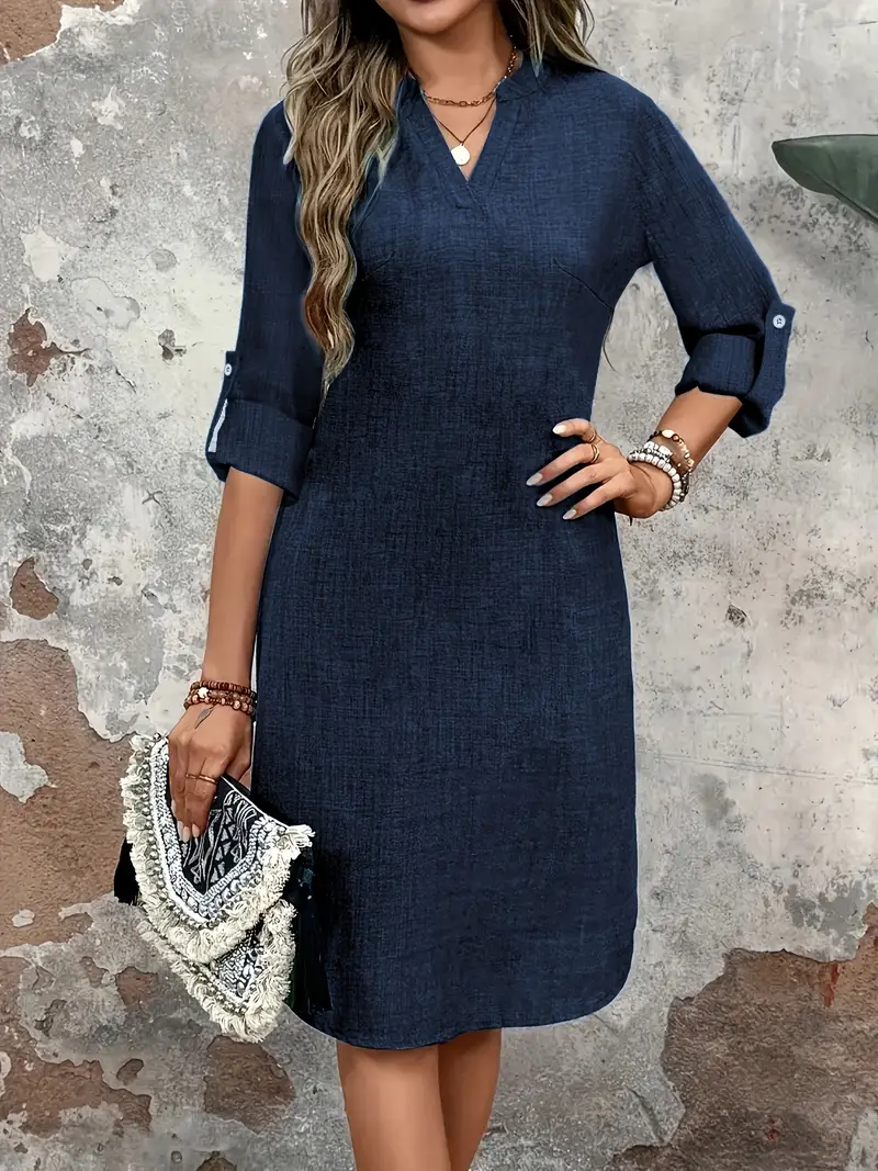 5700 Rochie Scurta Alitta Bleumarin - imagine 1