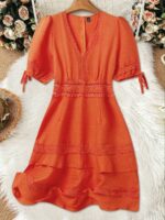 Rochie Scurta Munda Portocalie - imagine 3