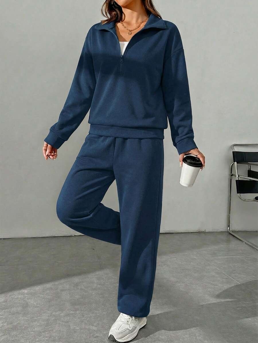 5935 Compleu cu Pantalon Felide Bleumarin - imagine 1