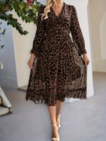 Rochie Midi Mandy Maro cu Animal Print
