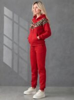 Trening Vătuit format din bluza cu fermoar si pantalon Copenhaga Rosu - imagine 2