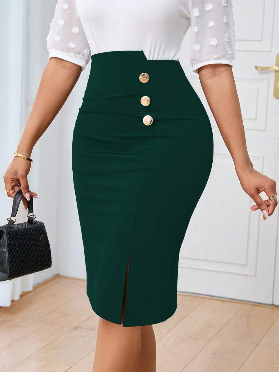 10382 Fusta Midi Mariah Turcoaz - imagine 1