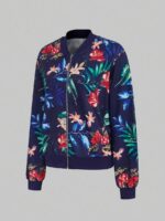 Jacheta Dama Isolde Albastra cu Print Floral - imagine 5